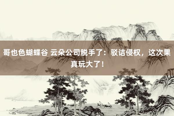 哥也色蝴蝶谷 云朵公司脱手了：驳诘侵权，这次果真玩大了！