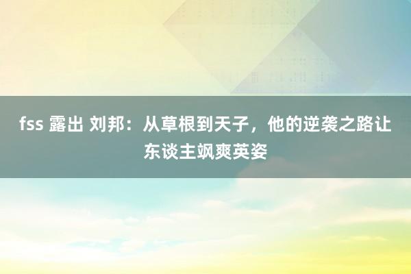 fss 露出 刘邦：从草根到天子，他的逆袭之路让东谈主飒爽英姿