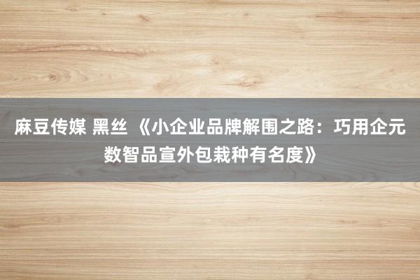 麻豆传媒 黑丝 《小企业品牌解围之路：巧用企元数智品宣外包栽种有名度》