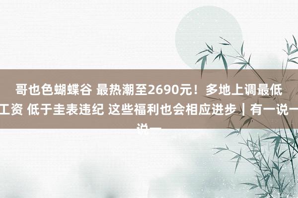 哥也色蝴蝶谷 最热潮至2690元！多地上调最低工资 低于圭表违纪 这些福利也会相应进步｜有一说一