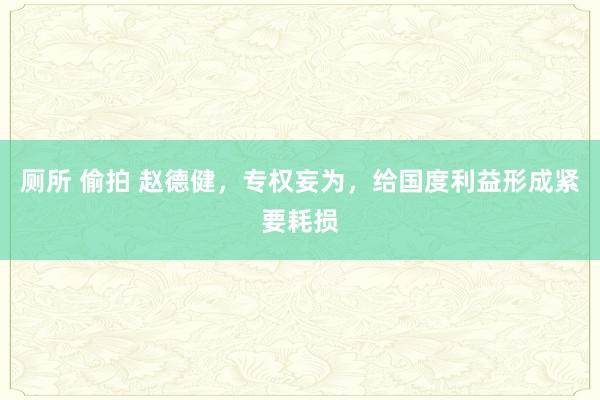 厕所 偷拍 赵德健，专权妄为，给国度利益形成紧要耗损